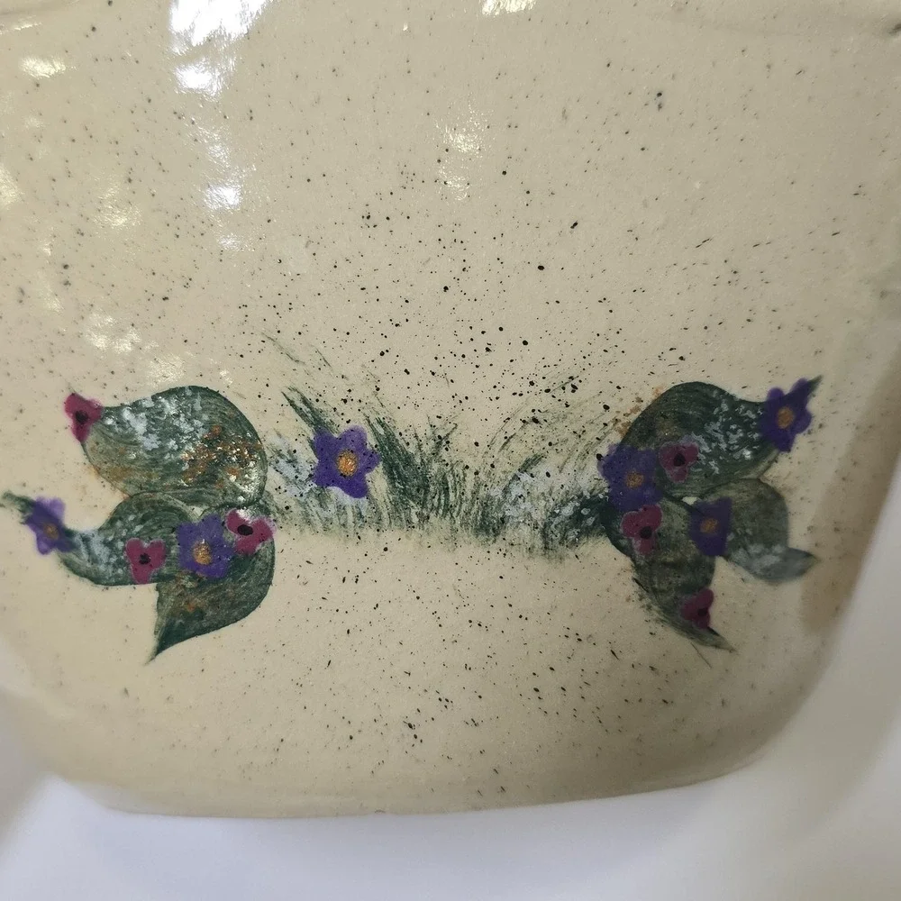 Vintage Gail Miller Signed Pottery Bunny Bowl Folk Art Arkansas HandPainted